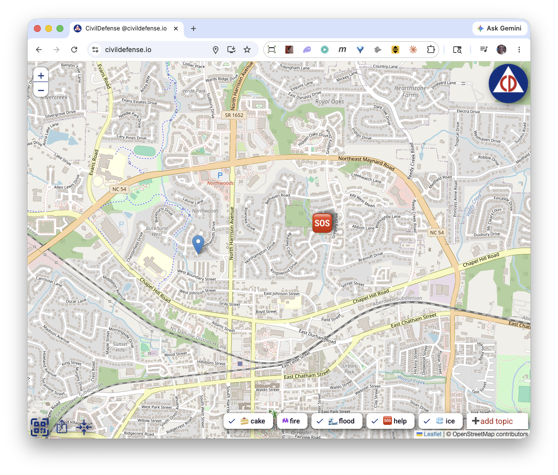 civildefense.io — community alerting on Axona